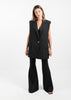Black Trendy Ribbed and Flared Trousers by Linu Uk 10-12