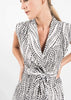 Classic Mini Jumpsuit in White with Print Pattern Effect by Linu