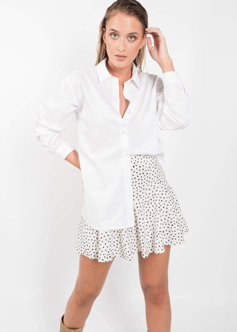 Ultra Trendy Polka Dot Style Mini Skort in White by Linu Uk 10-12