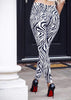 White Black Zebra Pattern Animal Print Skinny Jeggings by Paris