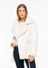White Faux Leather Styled Biker Jacket and Winter Coat by Linu
