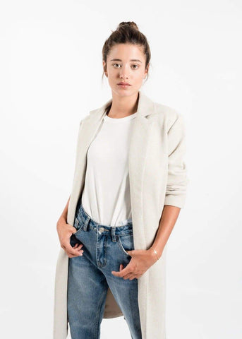 Off White Warm Winter Coat with Belt by Linu Uk 10-12