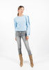 Baby Blue Sweater with Arm Length Ruffle detail by Linu