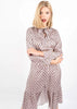 Brown Chain Link Mid-length Dress with Tie Neck Bow by Linu Uk 10-12