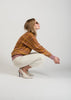 Brown Check Fluffy Jumper with Pastel Colours by Linu