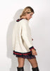 Distressed Ripped look Cricket Style Jumper in off White by Linu