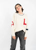 Distressed Ripped Style Preppy Sweater in off White by Linu