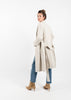 Off White Warm Winter Coat with Belt by Linu